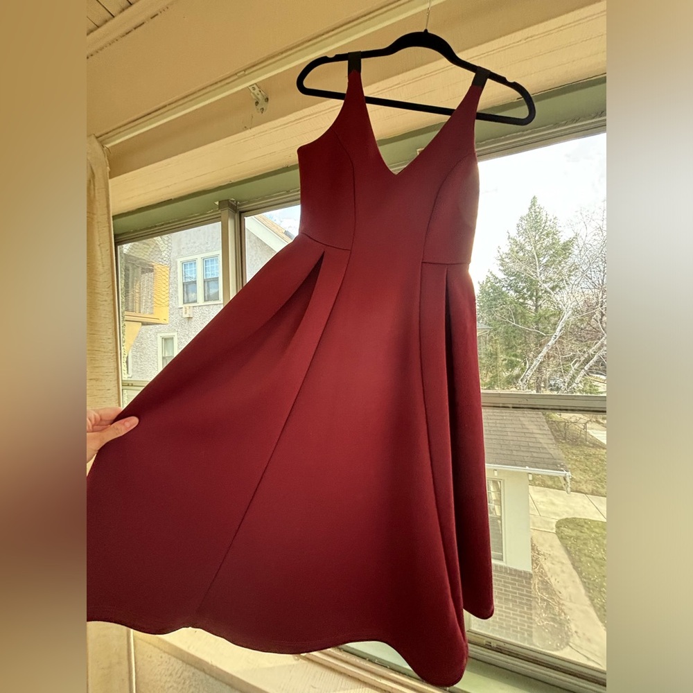 Maroon ASOS midi formal dress